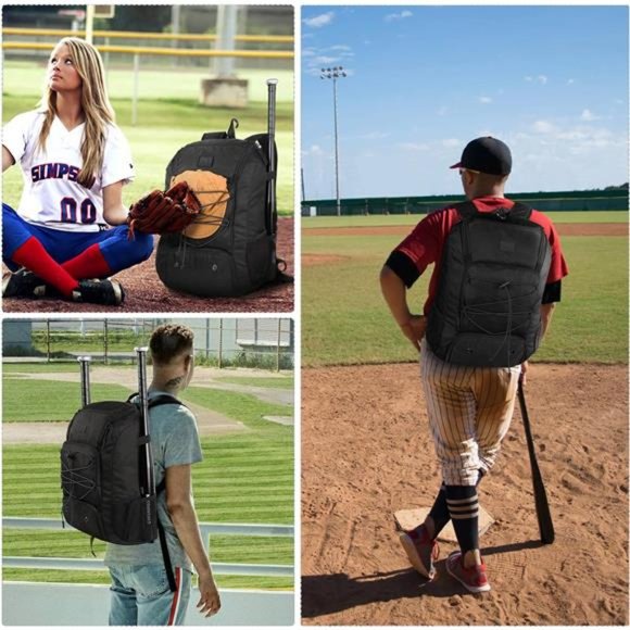 Baseball Backpack,Softball Bat Bag with Shoes Compartment for Youth,Boys & Adult - Picture 6 of 7